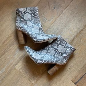 Faux Snake Skin/python booties